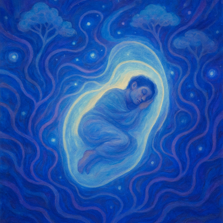 Schlafender Traum in leuchtender Aura